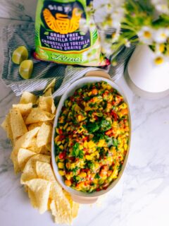 fresh MANGO SALSA🍋‍🟩🥑☀️
it’s sunshine in a bowl and BURSTING with fresh zesty flavor and juicy mangoes, with just the right kick from the jalapeños🤏🏻🌶️

run give this a try and dip with lime flavored tortilla chips for an appetizer or serve with grilled chicken, in tacos, burrito bowls…
you’ll love it.

Fresh Mango Salsa 
-2 mangoes (cubed)
-3 jalapeños (diced)
1 large pepper (diced)
1/2 cup tomatoes 
Diced purple onions to taste 
1 cup cilantro (chopped)
2-3 limes (squeezed)
2-3 avocados (cubed)
1 tsp cumin 
1/2 tsp salt 
2 Tbsp olive oil 
2-3 Tbsp sugar or honey (to taste)

Mix together. Taste and adjust. 
Let marinate for 15-30 min for flavors to blend (optional)